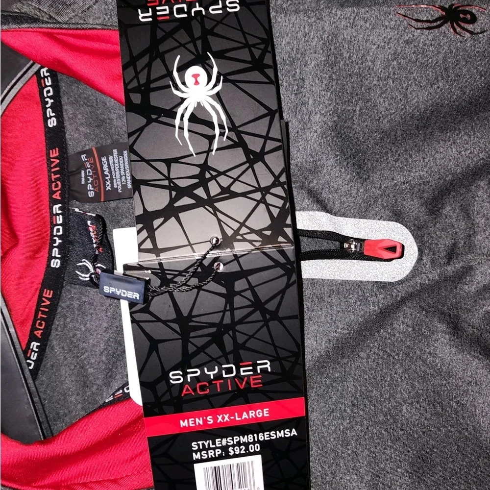 Spyder 1/4 Zip LS Tech Color Blocked Stretch Quick Dry Active Top - Picture 8 of 9